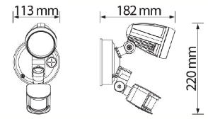 15 Watt LED Single Spot Black 5000k Natural White Inc Sensor