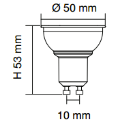 5 Watt LED GU10 6000k Day Light 38 Degree Globe