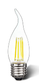 4 Watt LED Candle Flame Filament E27 3000k Warm White Globe