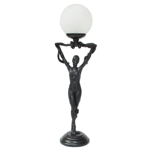 Art Deco Lady Lamp-Black