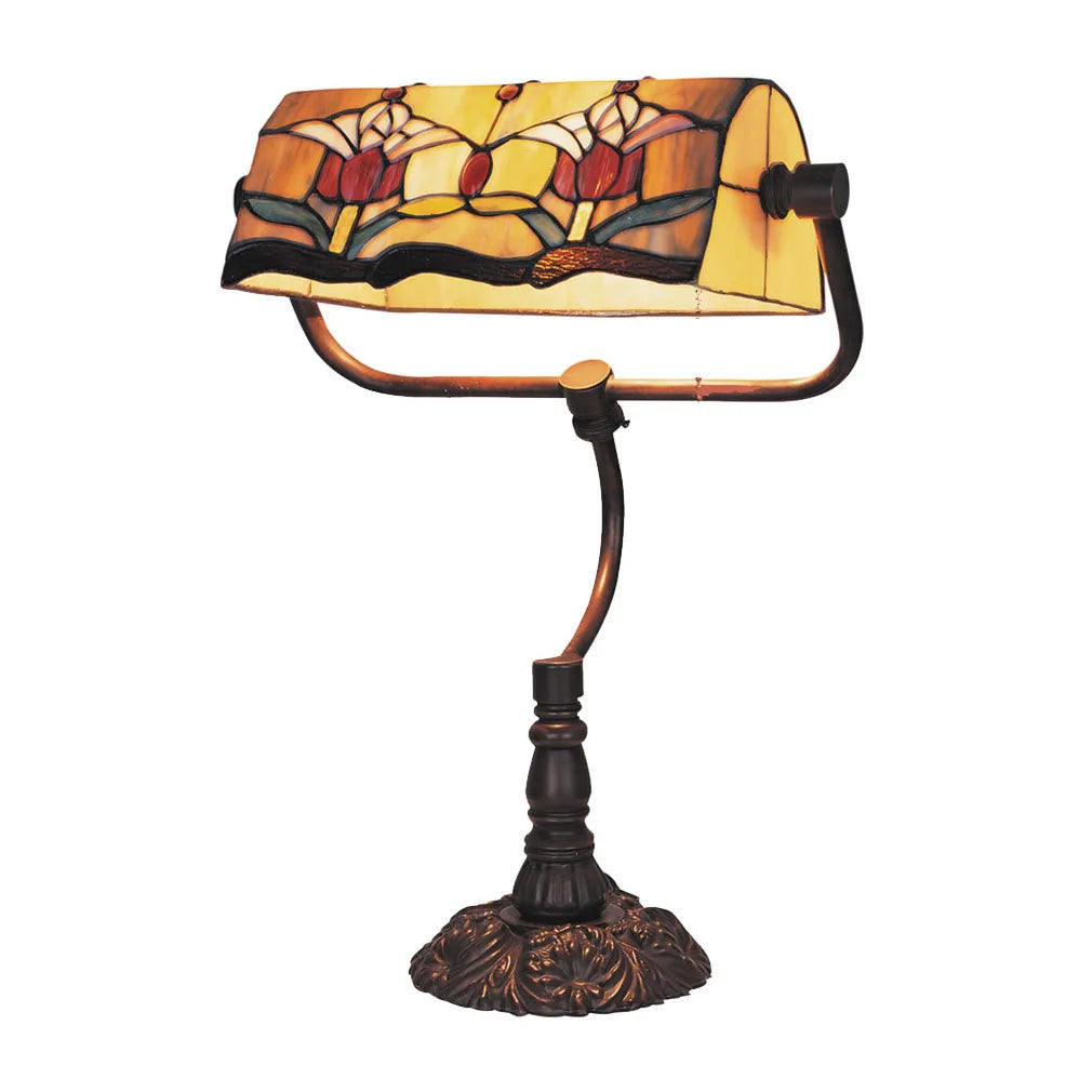 Red Tulip Bankers Lamp