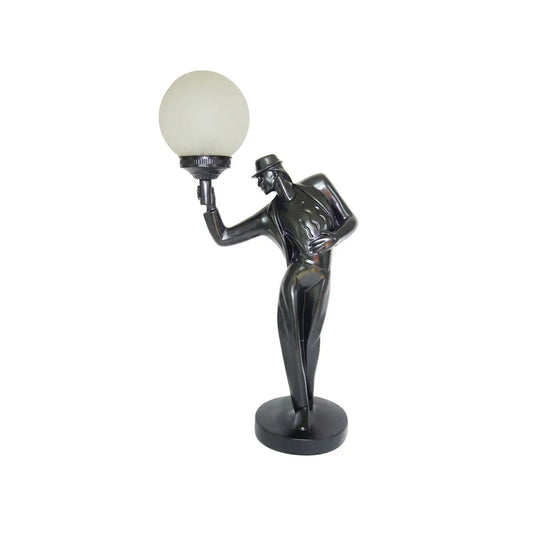 Art Deco Dancer Lamp-Black