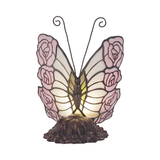 Pink Rose Butterfly Lamp