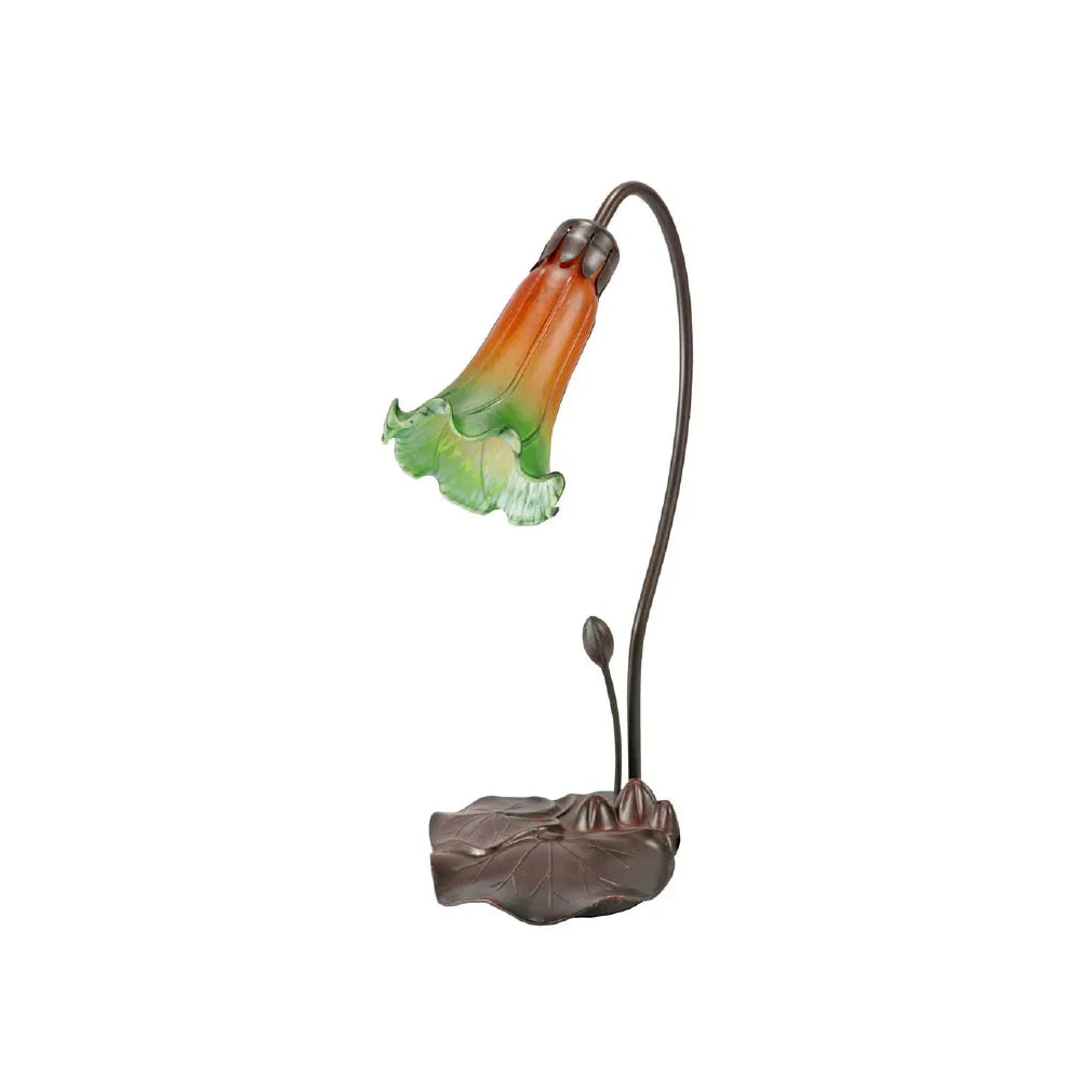 Single Lily Lamp Amber Green