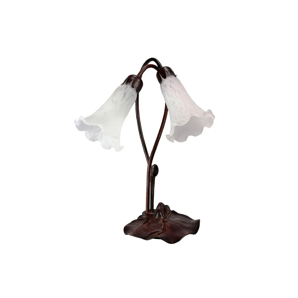 Twin Lily Lamp White