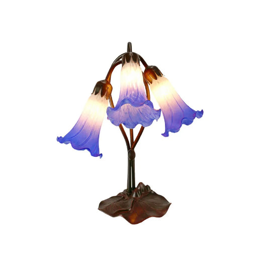 Triple Lily Lamp White Blue