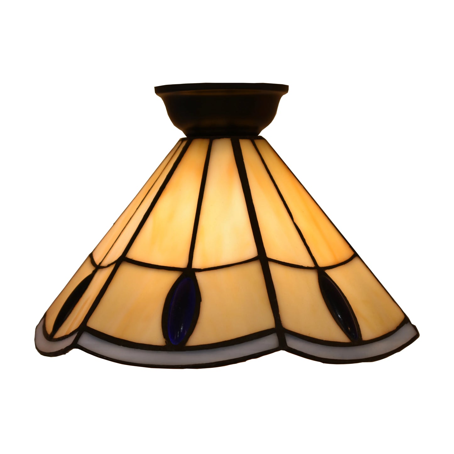 Tiffany White With Blue Edge Leadlight Batten Fix