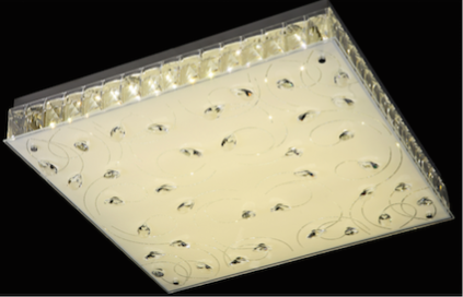 Toulouse 42w LED Crystal Close To Ceiling Cool White Oyster Light