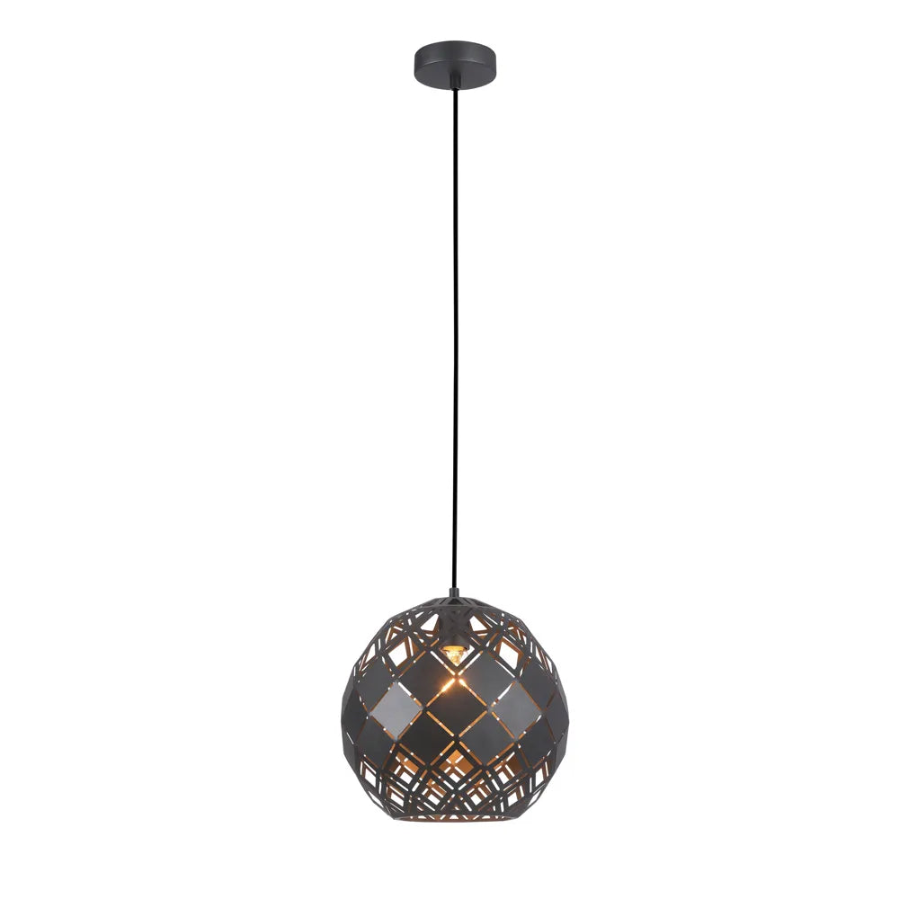 TUILE: Interior Large Embossed Tiled Iron Wine Glass Shape Pendant Lights