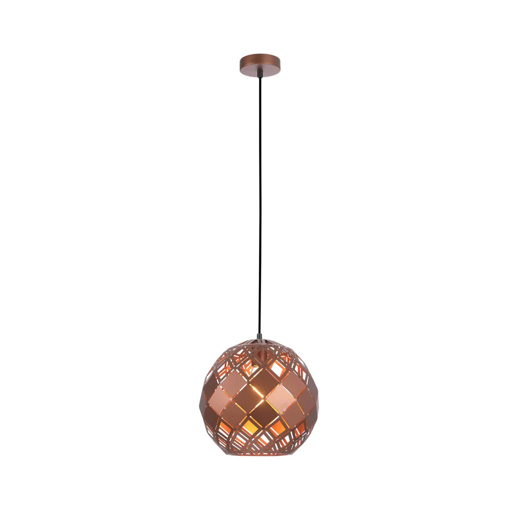 TUILE: Interior Large Embossed Tiled Iron Wine Glass Shape Pendant Lights