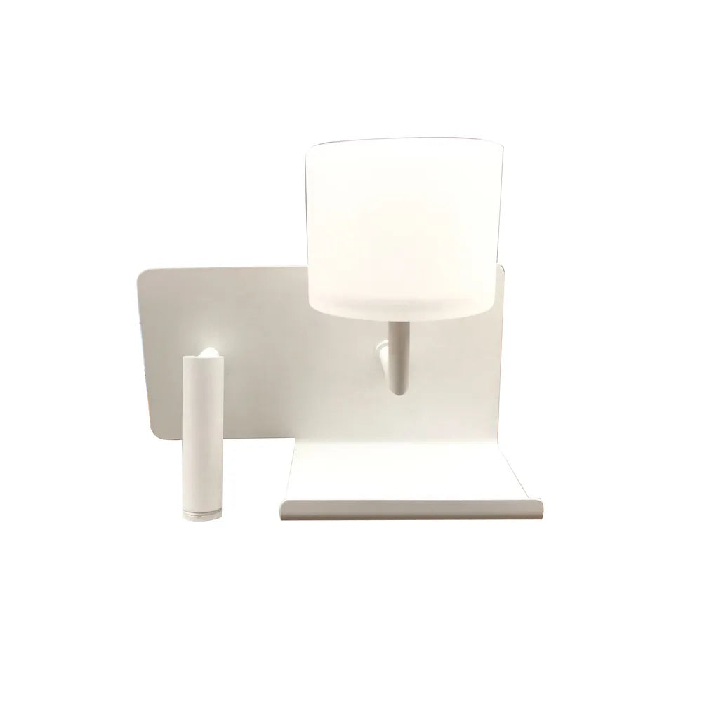 VIGO: LED 2 Switch Frosted Glass Deco Wall Light & Reading Light (with USB charger)