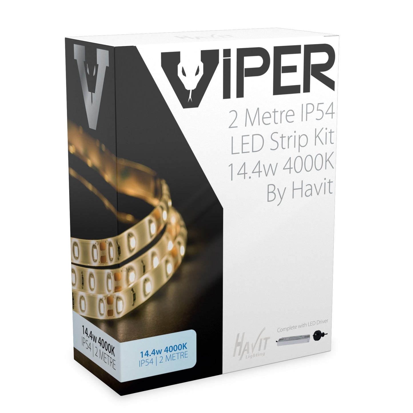 14.4w Per Metre 2m LED Strip Kit - Ip54 Complete With LED Driver  Vpr9785ip54-60-2m