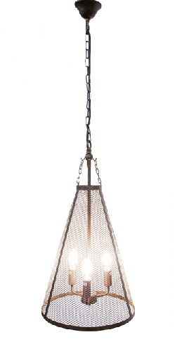 Walker Bronze Mesh Three Light Pendant