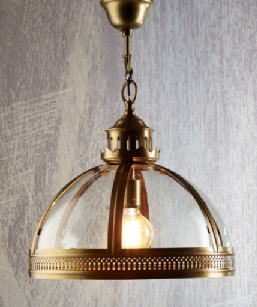 Winston Large One Light Brass Pendant