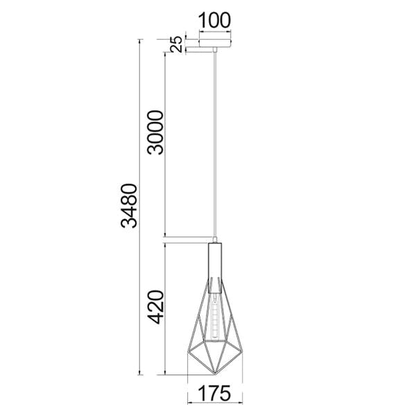 Whiteband Diamond Iron Cage Pendant