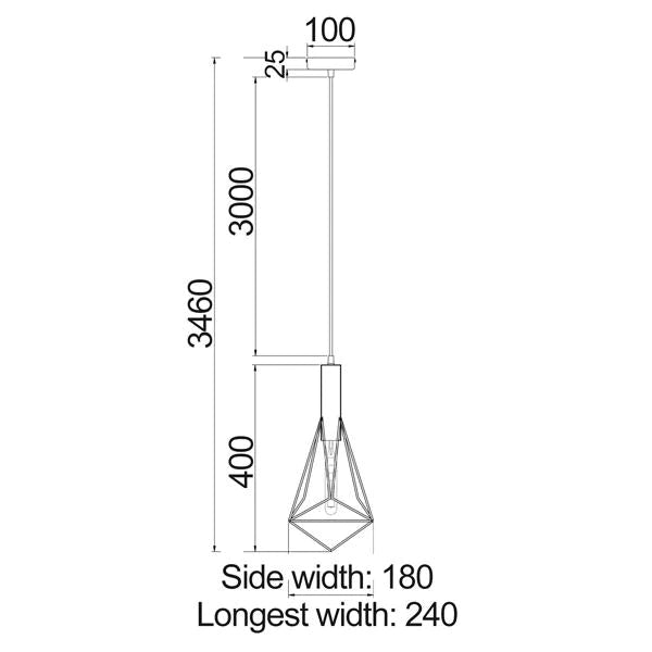 Whiteband Diamond Iron Cage Pendant