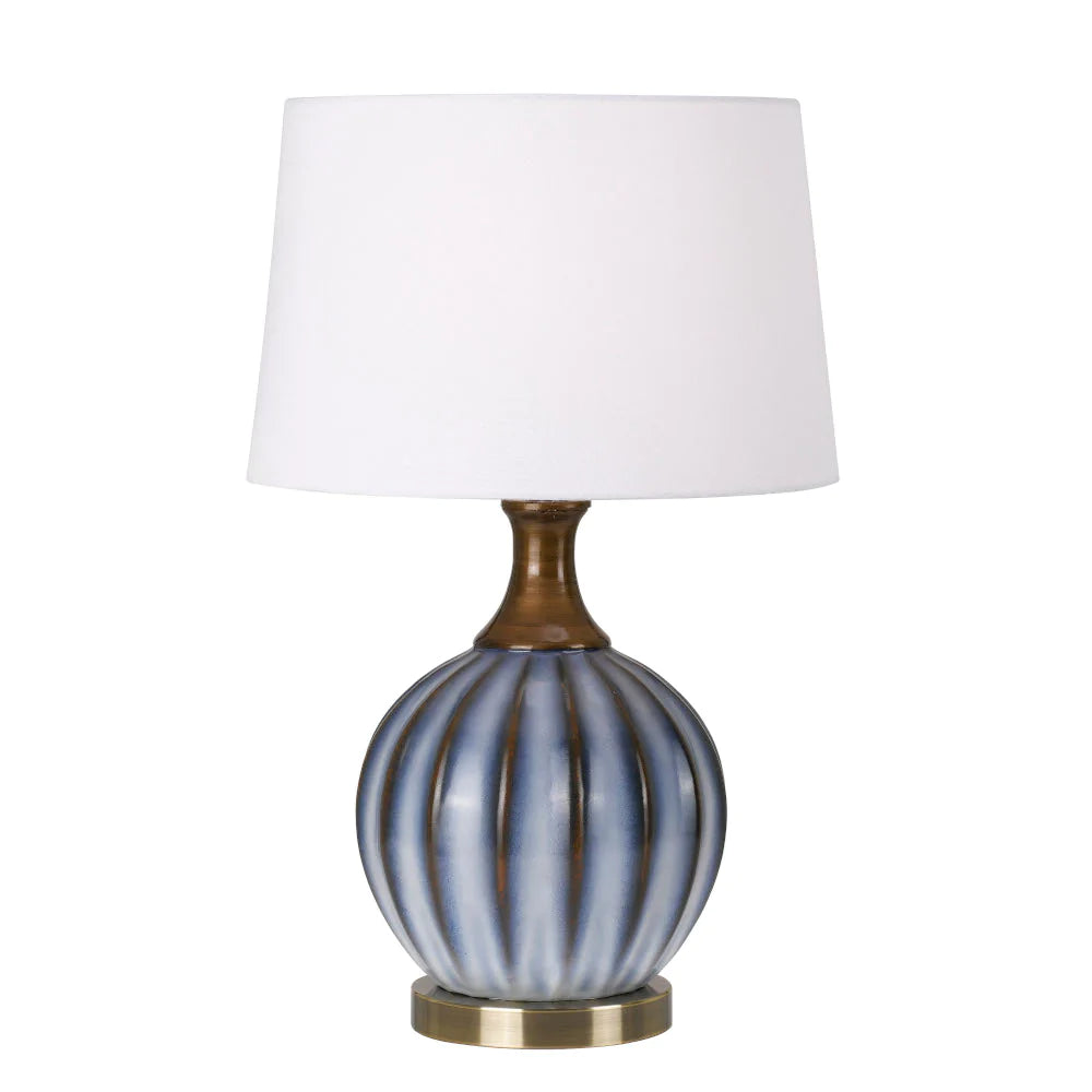 Yoni Table Lamp Ant Brass/White Glazed