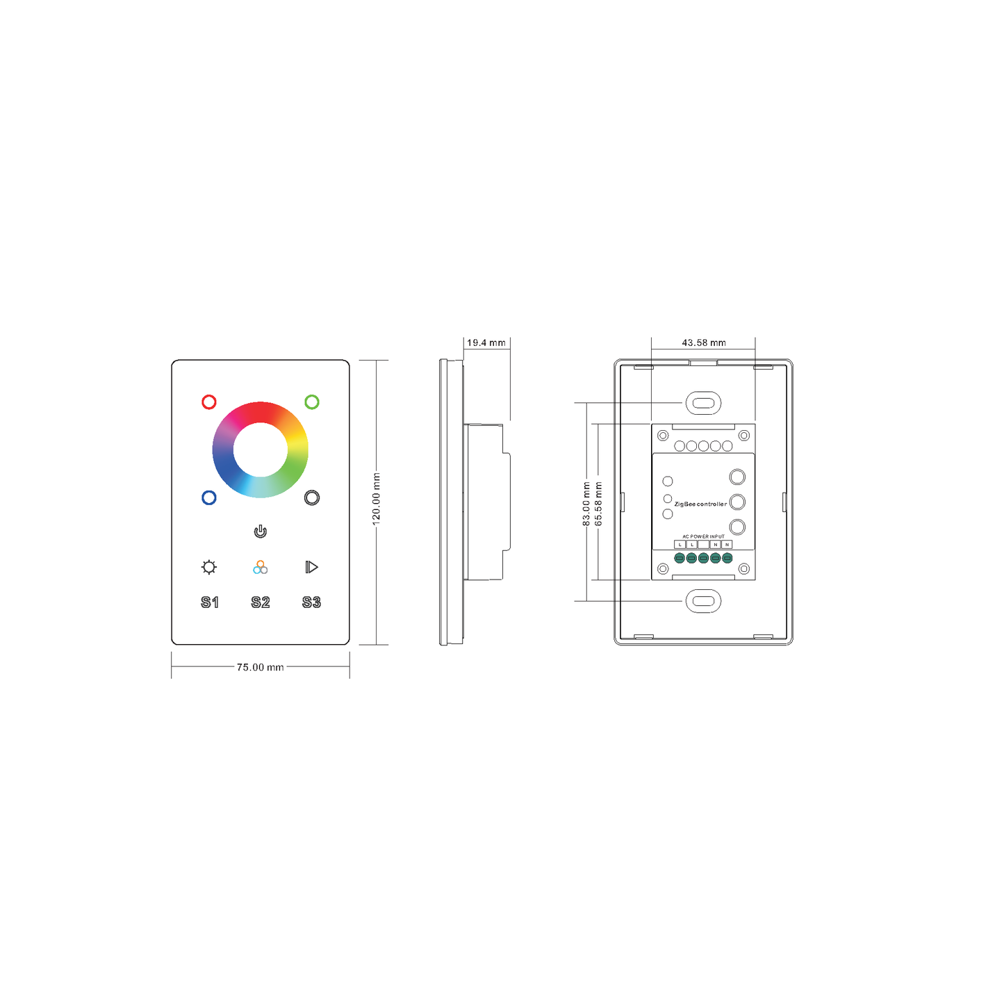 Zigbee Rgbw Touch Panel 