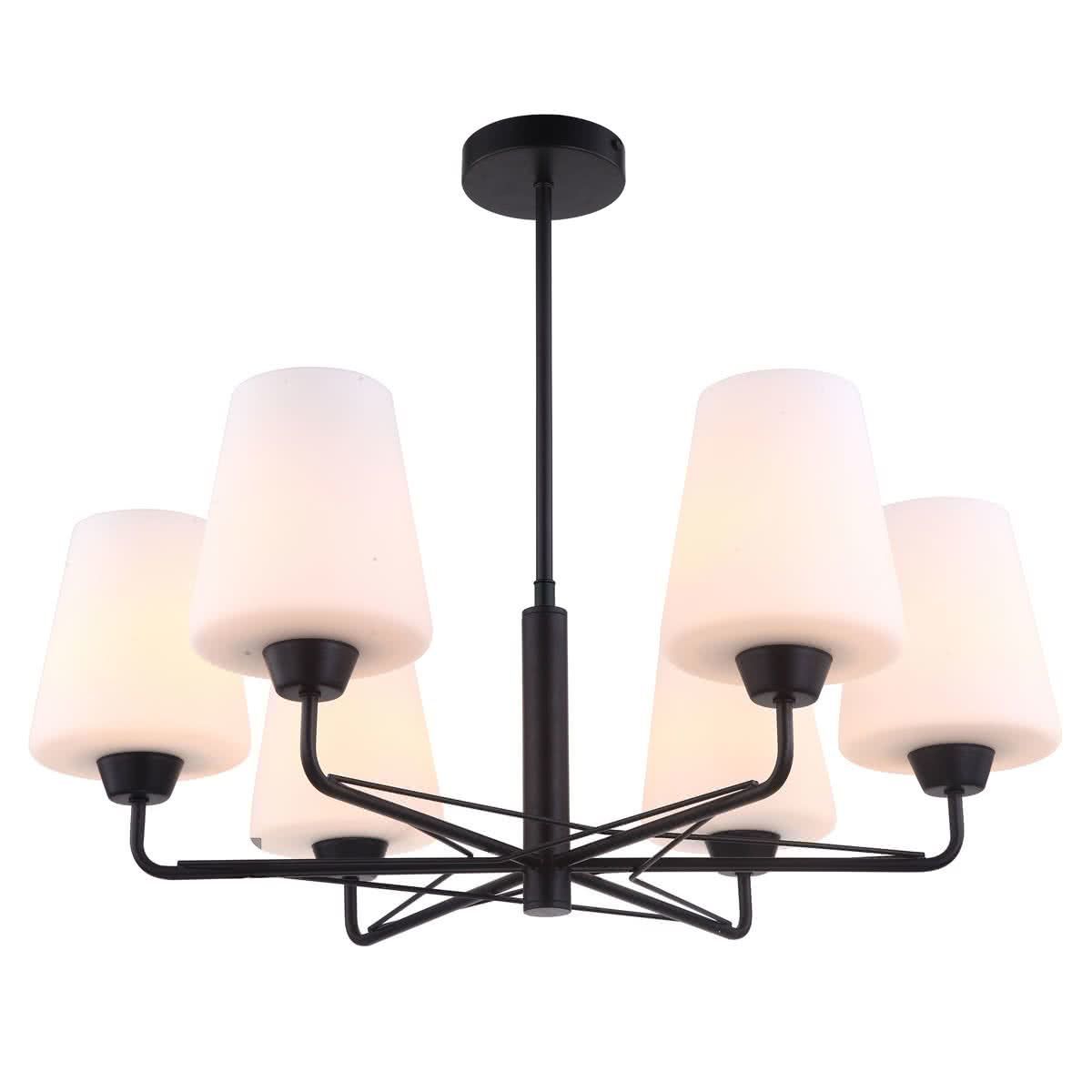 Abbey 6 Light Metal & Opal Glass Pendant Light