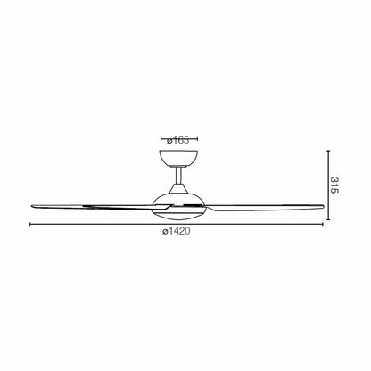 Amari 56" Ceiling Fan With 24w LED Light & Remote