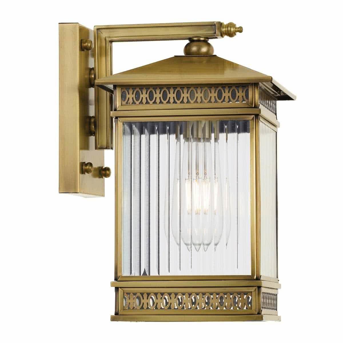 Avera Small Solid Brass Outdoor Coach Wall Light