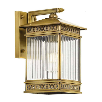 Avera Small Solid Brass Outdoor Coach Wall Light