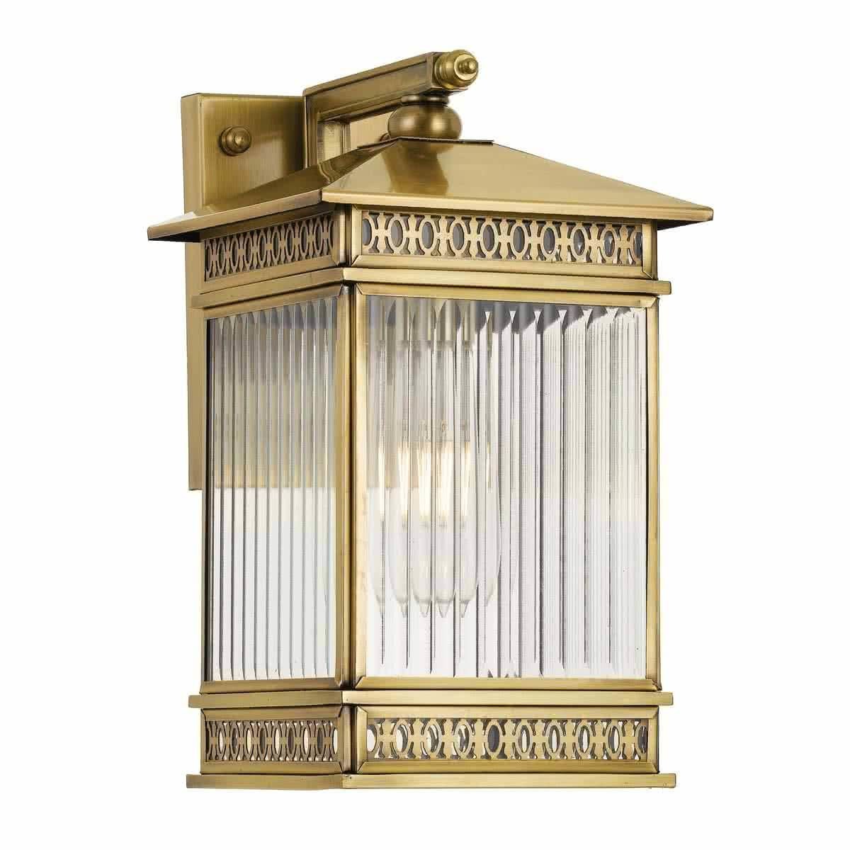 Avera Small Solid Brass Outdoor Coach Wall Light