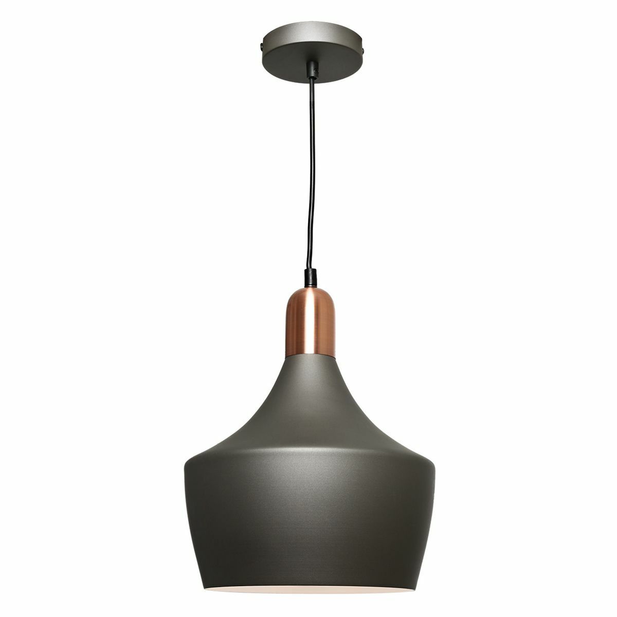 Bevo Charcoal Metal Angled Bell Pendant Light