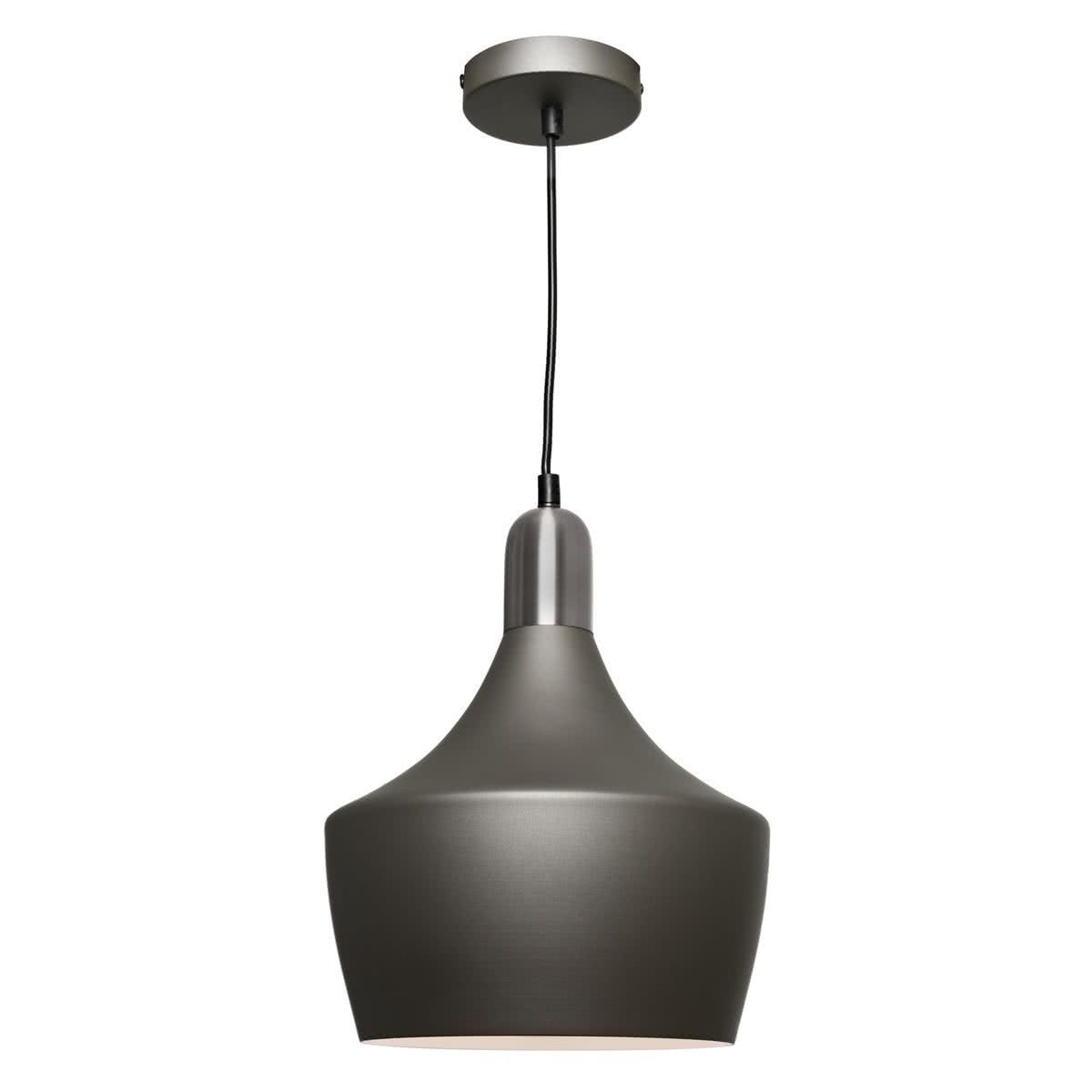 Bevo Charcoal Metal Angled Bell Pendant Light