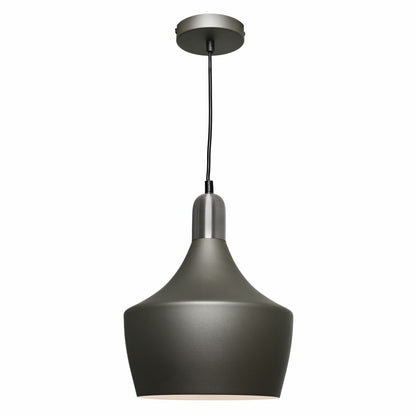 Bevo Charcoal Metal Angled Bell Pendant Light