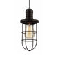 Blackband Rounded Bottom Iron Cage Pendant Light