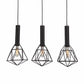 Blackband Triple Diamond Iron Cage Pendant Light