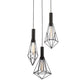 Blackband Triple Cluster Iron Cage Pendant Light