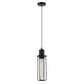 Blackband Cylindrical Iron Cage Pendant Light