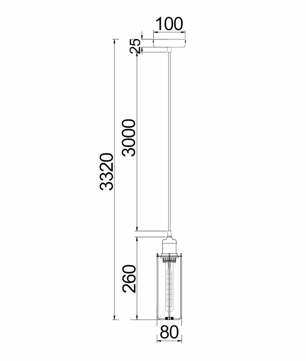 Blackband Cylindrical Iron Cage Pendant Light