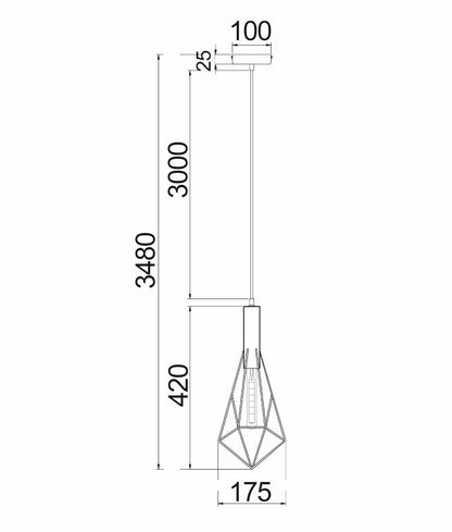 Blackband Angled Iron Cage Pendant Light