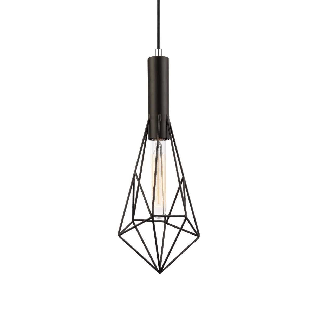 Blackband Angled Iron Cage Pendant Light