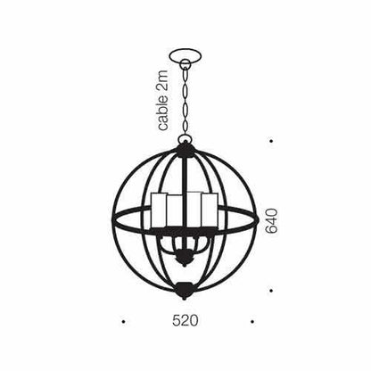 Bodum 4 Light Metal Spherical Pendant