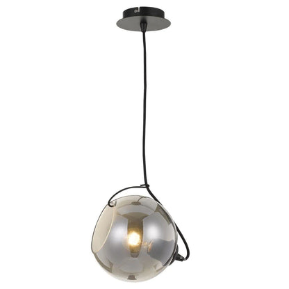 Bondi Black Smoked Glass Pendant Light