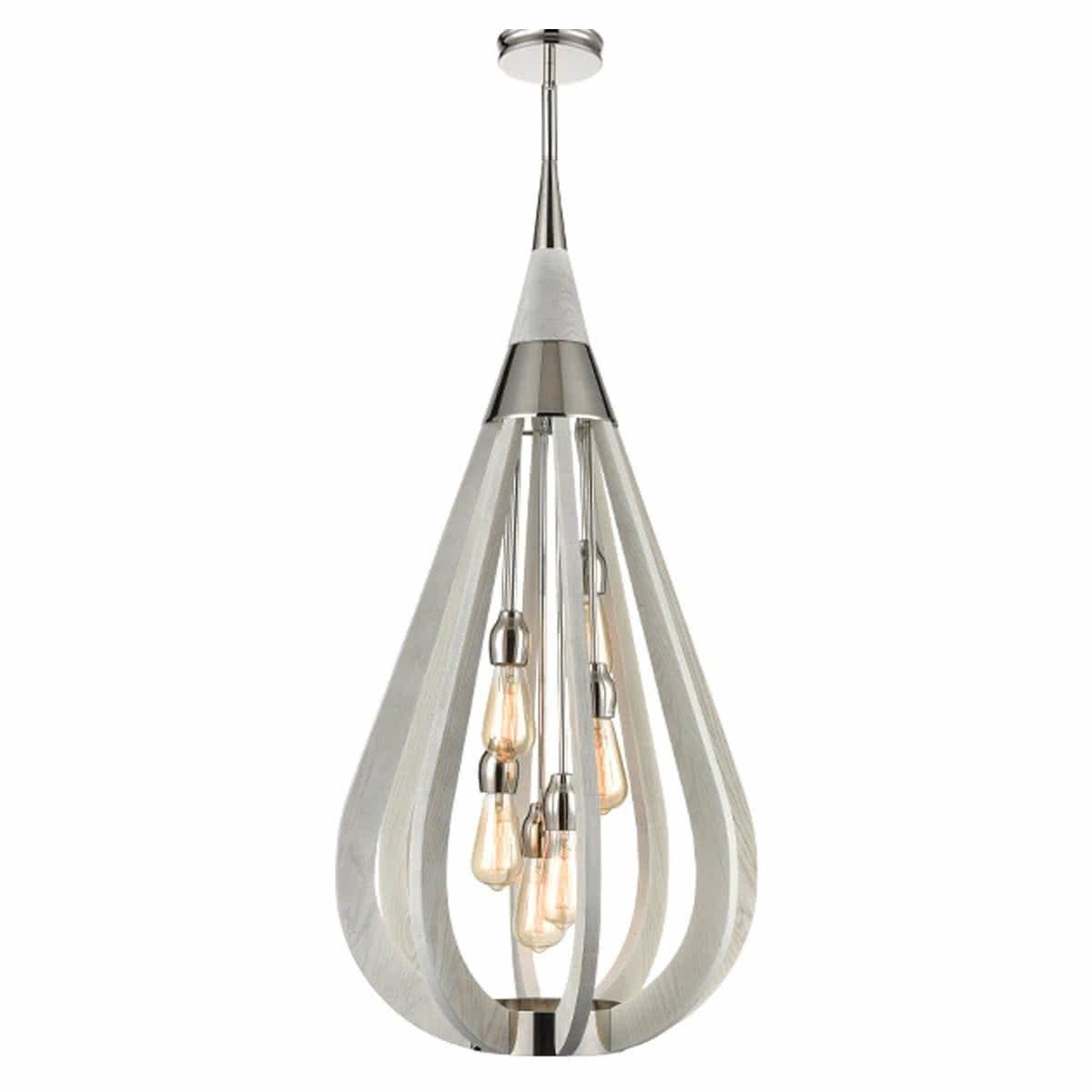 Bonito Winter Moss Wood Tear Drop Pendant Light