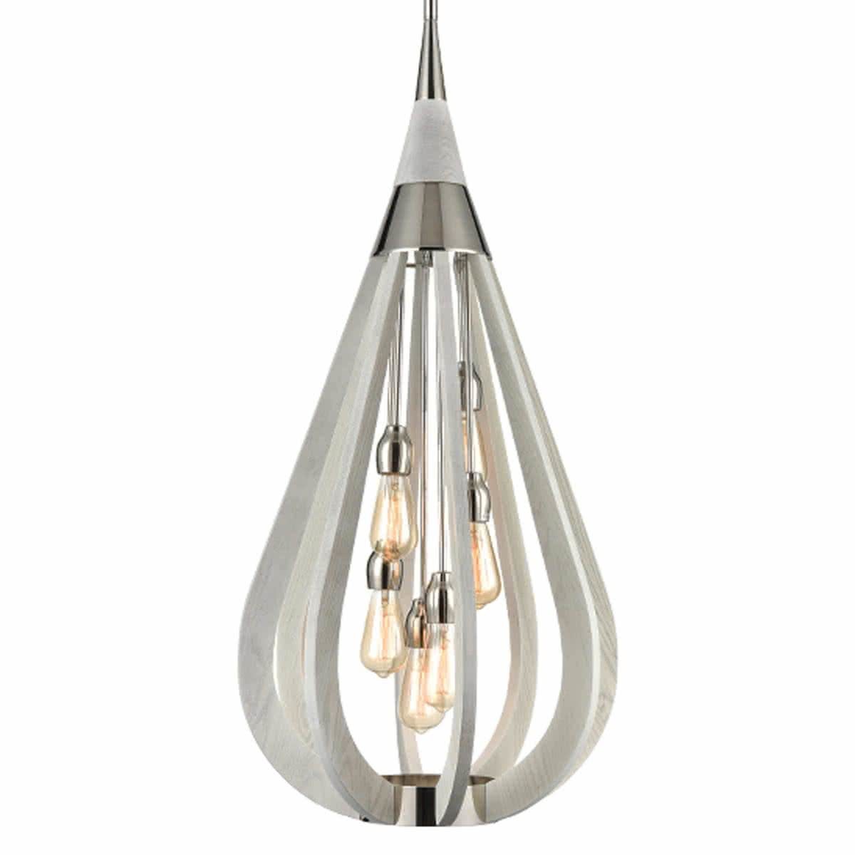 Bonito Winter Moss Wood Tear Drop Pendant Light