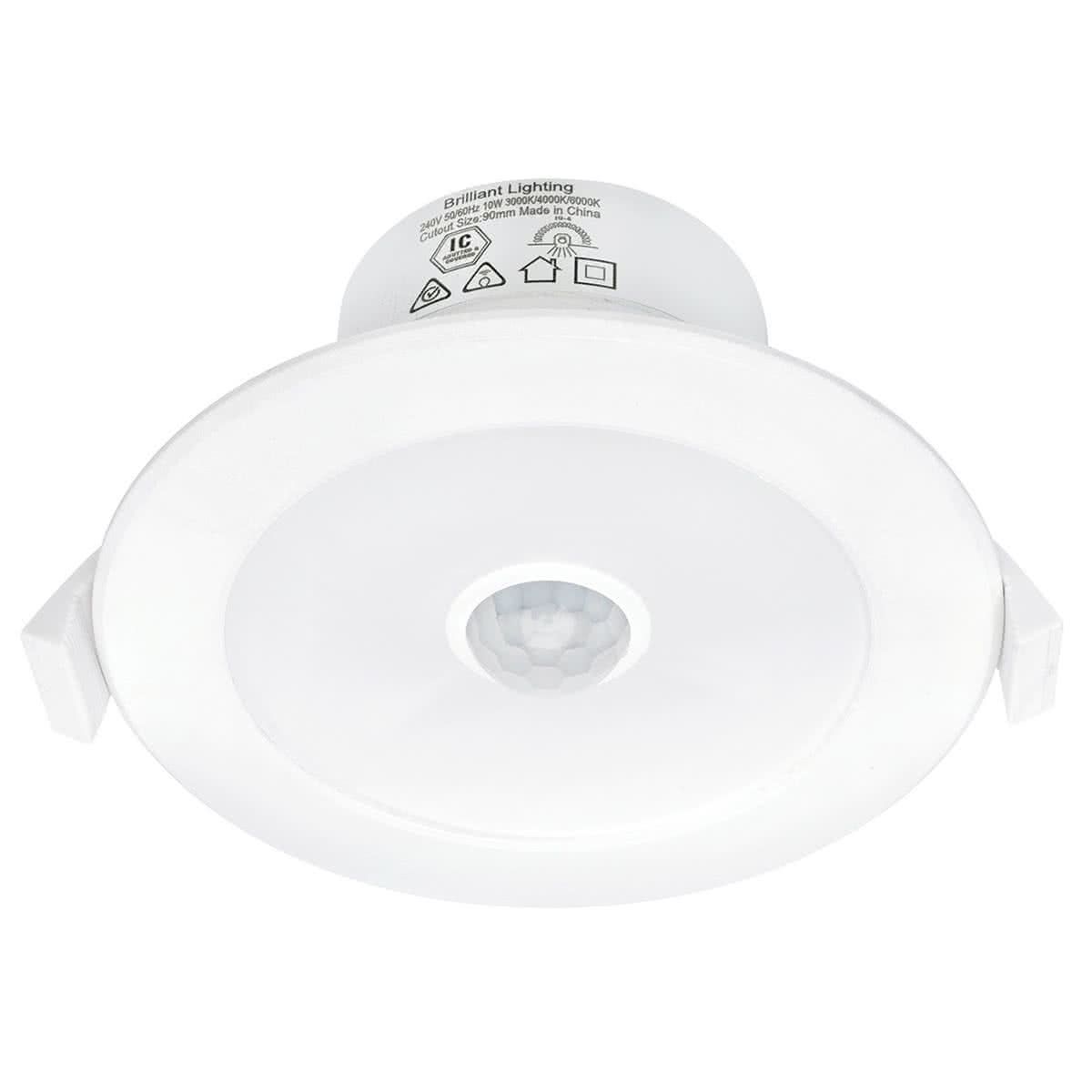 Lumascan 9w LED Tri Colour Downlight With Pir Motion Sensor