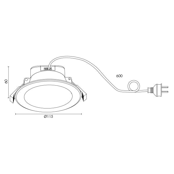 Trilogy Project 8w Cct Dim Downlight (Flush Face) - White