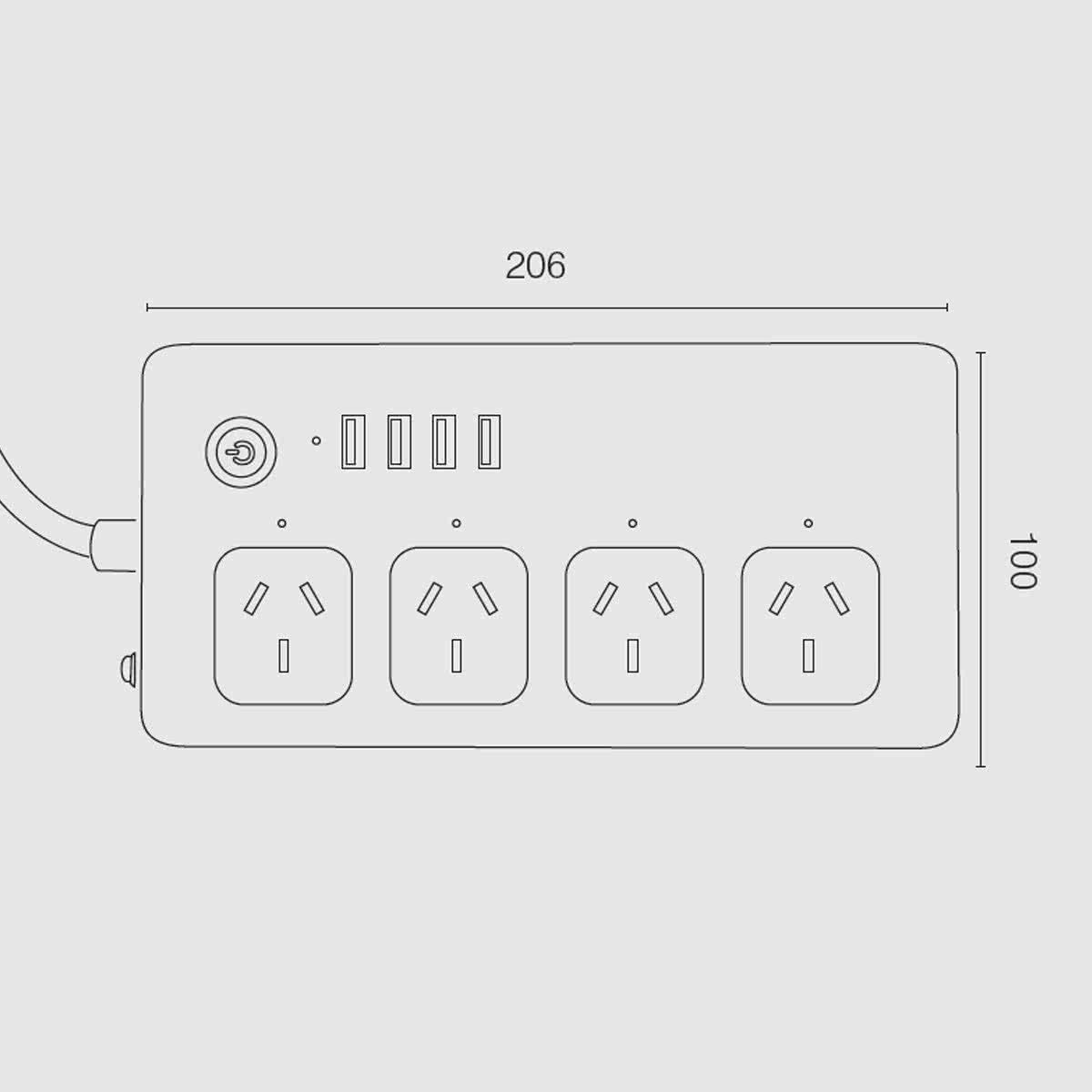 Smart Lisbon Wifi 4 Outlet Powerboard With 4 Usb Charging Ports