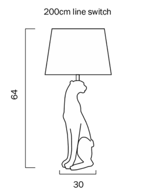 Nala Diamante Feline Table Lamp