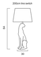 Nala Diamante Feline Table Lamp