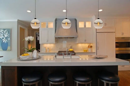 Casa White & Amber Glass Winte Glass Pendant Light