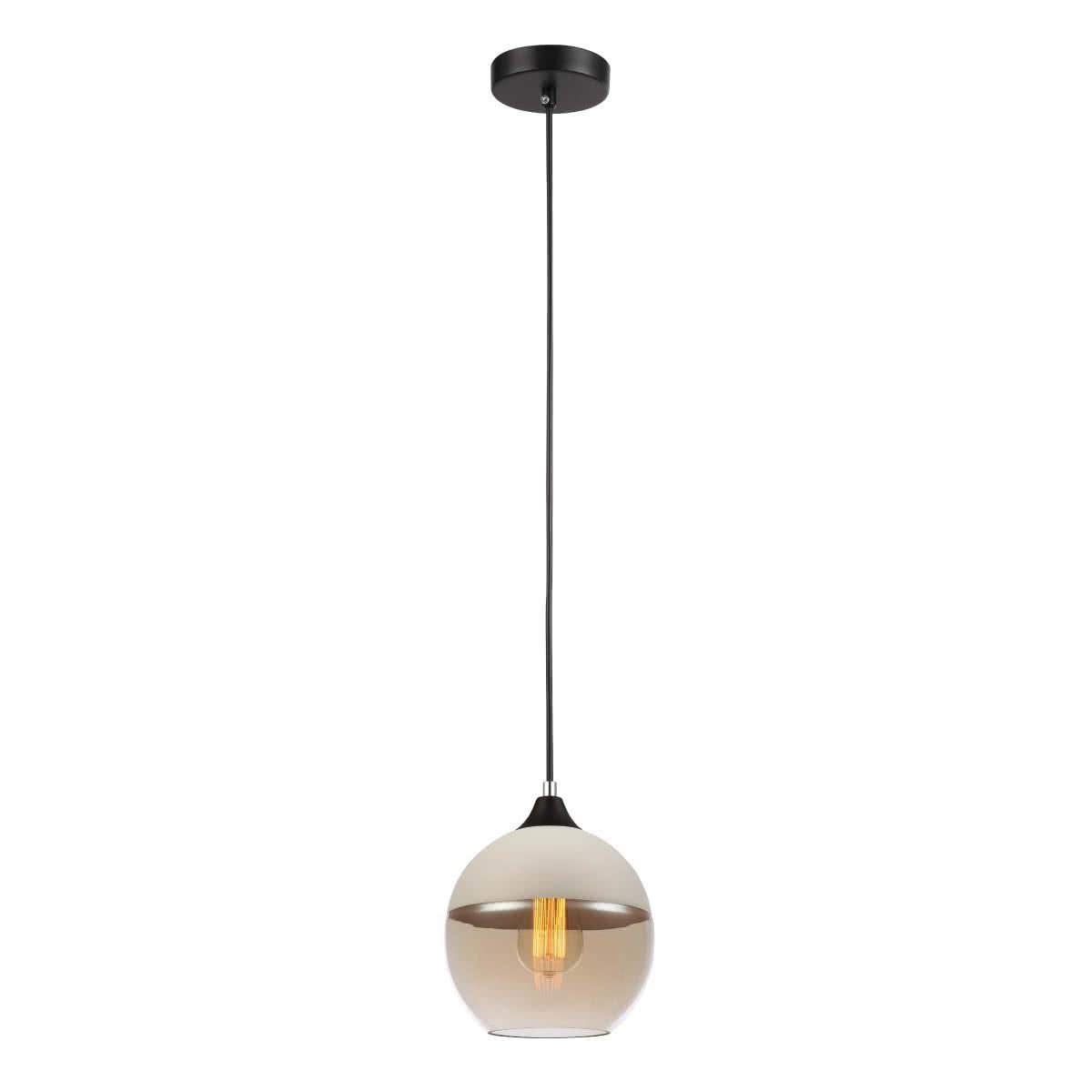 Casa White & Amber Glass Winte Glass Pendant Light