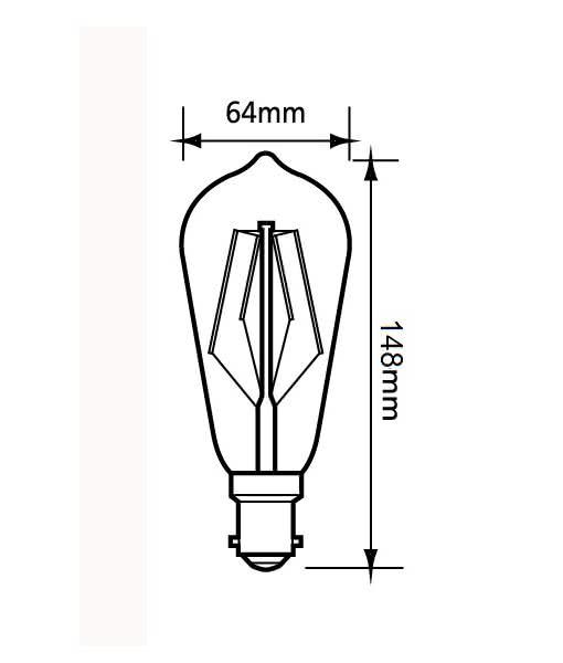 Pear St64 E27 8w LED Dimmable Decorative Filament Globe 800 Lumen
