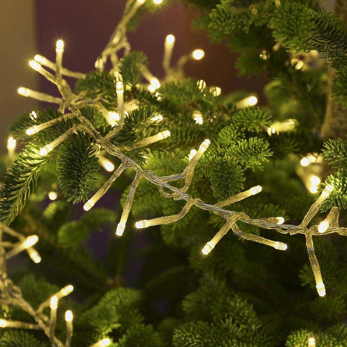 720 LED Cluster Light Chain - Clear Cable - 3 Colour Options